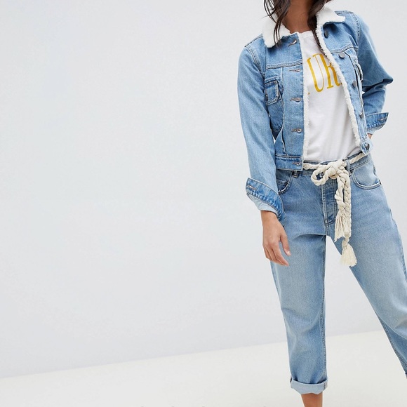 ASOS denim sherpa fleece collar jacket - Picture 3 of 12